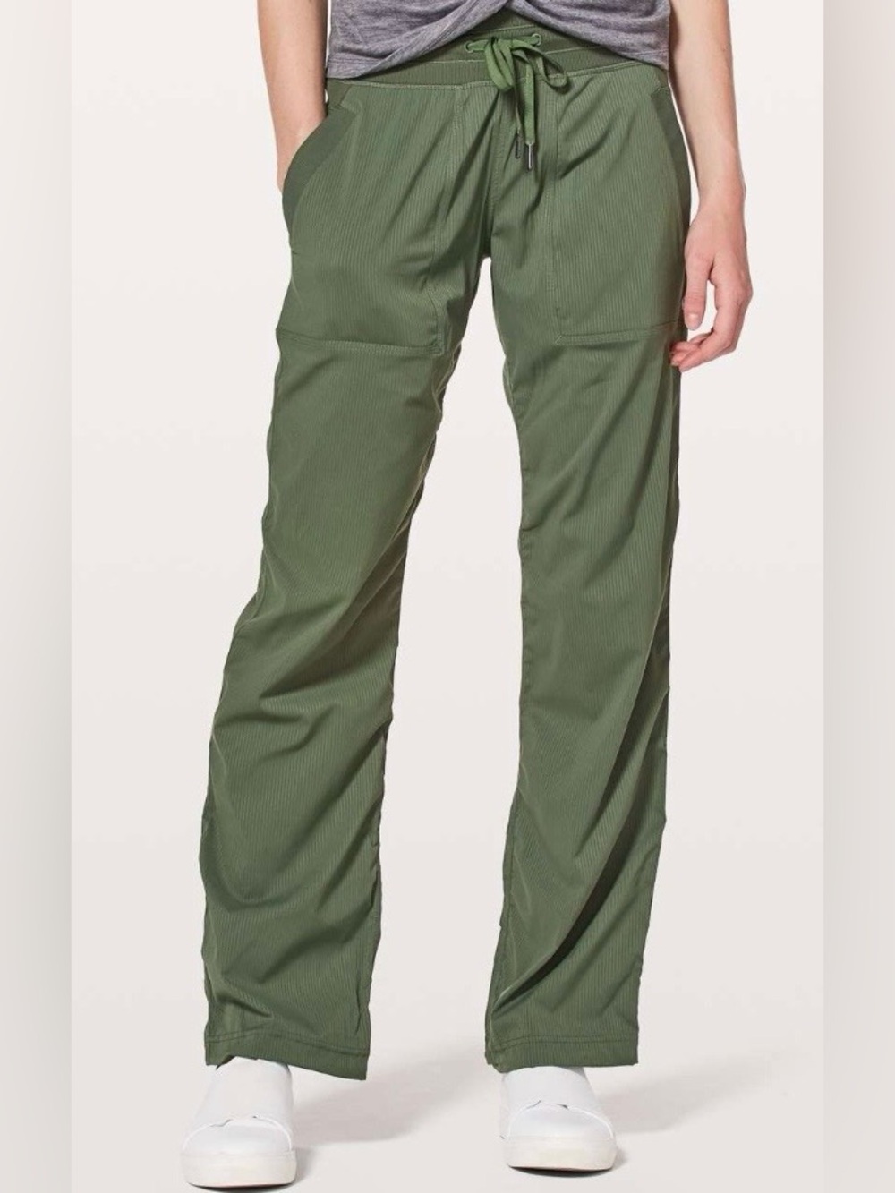 Lululemon Dance Studio Pants Green Drawstring Track at Hem Joggers Size 4